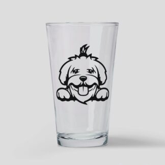 PEEKING MALTESE Drinking Glass