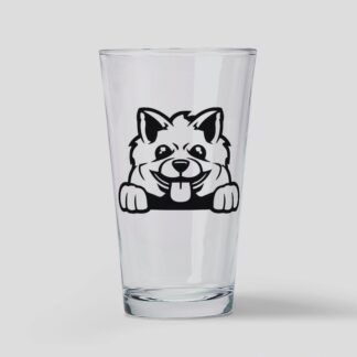 PEEKING POMERANIAN Drinking Glass