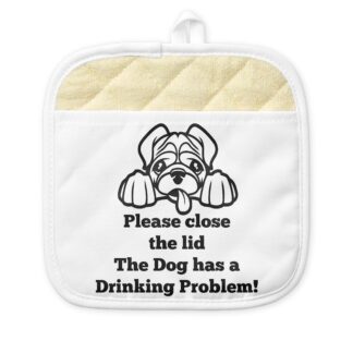 PUG TOILET DRINKING PROBLEM Pot Holder