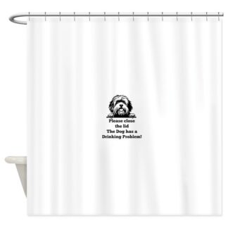 TIBETAN TERRIER TOILET DRINKING PROBLEM Shower Curtain