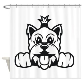 PEEKING YORKSHIRE TERRIER Shower Curtain