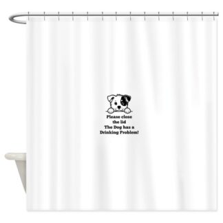 CATTLE DOG TOILET DRINKING PROBLEM Shower Curtain