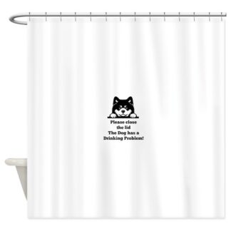 AKITA TOILET DRINKING PROBLEM Shower Curtain