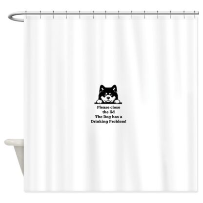 AKITA TOILET DRINKING PROBLEM Shower Curtain