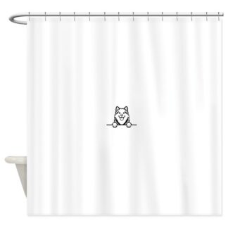 PEEKING ALASKAN MALAMUTE Shower Curtain