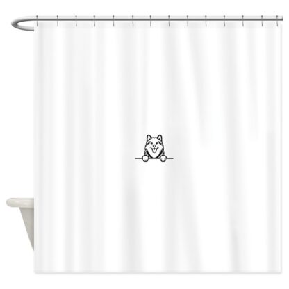 PEEKING ALASKAN MALAMUTE Shower Curtain