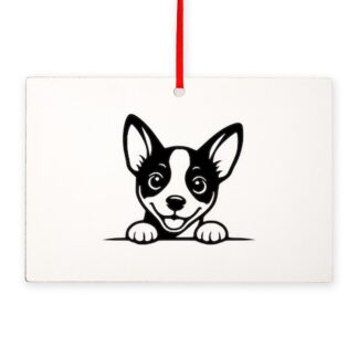 PEEKING BASENJI Rectangle Ornament