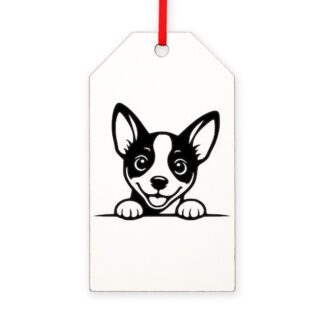 PEEKING BASENJI Gift Tag Ornament