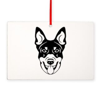 PEEKING AUSTRALIAN KELPIE Rectangle Ornament