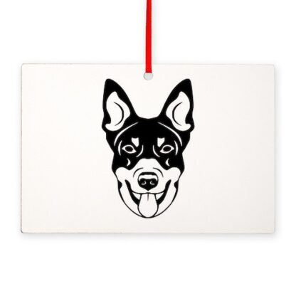 PEEKING AUSTRALIAN KELPIE Rectangle Ornament