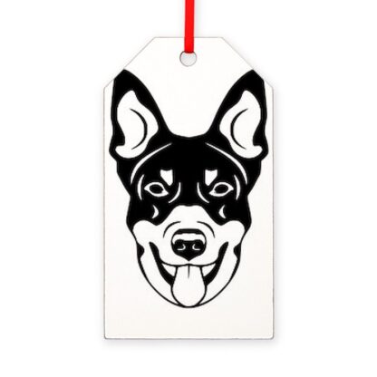 PEEKING AUSTRALIAN KELPIE Gift Tag Ornament