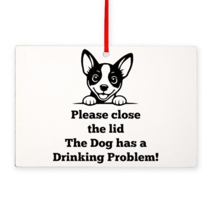 BASENJI TOILET DRINKING PROBLEM Rectangle Ornament