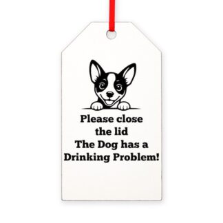 BASENJI TOILET DRINKING PROBLEM Gift Tag Ornament