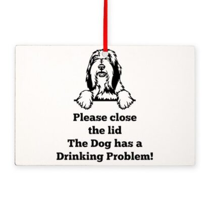 BEARDED COLLIE TOILET DRINKING PROBLEM Rectangle Ornament