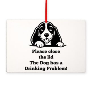 BASSET TOILET DRINKING PROBLEM Rectangle Ornament