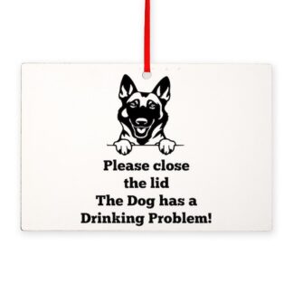 BELGIAN MALINOIS TOILET DRINKING PROBLEM Rectangle Ornament