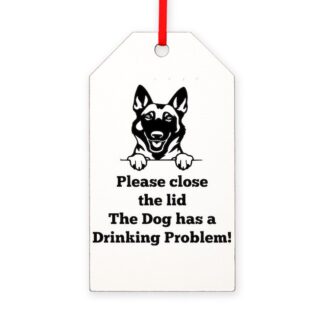 BELGIAN MALINOIS TOILET DRINKING PROBLEM Gift Tag Ornament