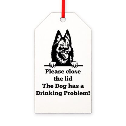 BELGIAN TERV TOILET DRINKING PROBLEM Gift Tag Ornament