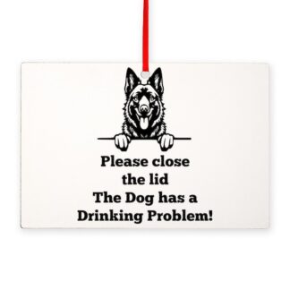 BELGIAN SHEEPDOG TOILET DRINKING PROBLEM Rectangle Ornament