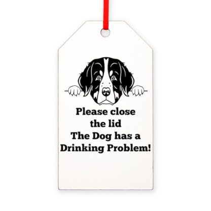 BERNESE TOILET DRINKING PROBLEM Gift Tag Ornament