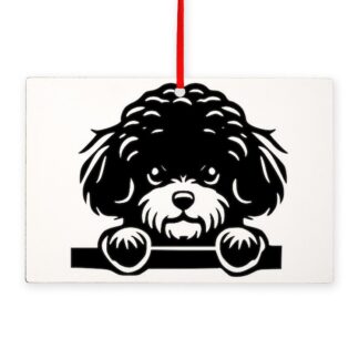 PEEKING BICHON Rectangle Ornament