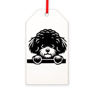 PEEKING BICHON Gift Tag Ornament