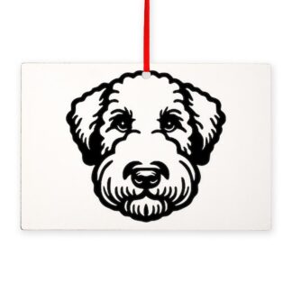 PEEKING BEDLINGTON TERRIER Rectangle Ornament