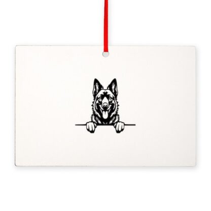 PEEKING BELGIAN SHEEPDOG Rectangle Ornament