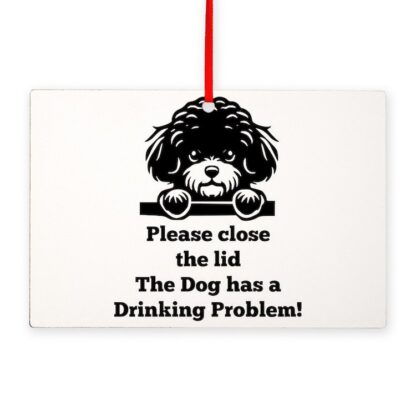 BICHON TOILET DRINKING PROBLEM Rectangle Ornament