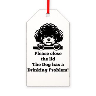 BICHON TOILET DRINKING PROBLEM Gift Tag Ornament