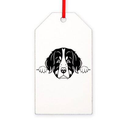 PEEKING BERNESE MOUNTAIN DOG Gift Tag Ornament