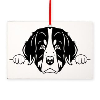 PEEKING BERNESE MOUNTAIN DOG Rectangle Ornament