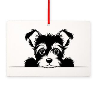 PEEKING BORDER TERRIER Rectangle Ornament