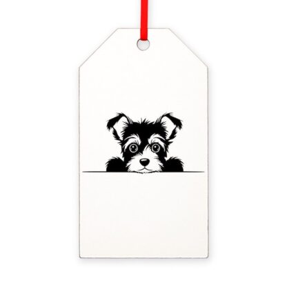 PEEKING BORDER TERRIER Gift Tag Ornament