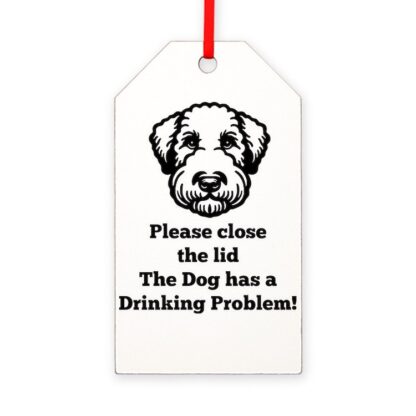 BEDLINGTON TERRIER TOILET DRINKING PROBLEM Gift Tag Ornament