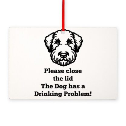 BEDLINGTON TERRIER TOILET DRINKING PROBLEM Rectangle Ornament