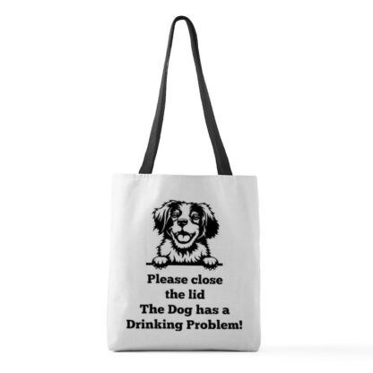 BRITTANY SPANIEL TOILET DRINKING PROBLEM Medium Tote Bag