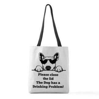 BULL TERRIER TOILET DRINKING PROBLEM Medium Tote Bag