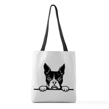 PEEKING BOSTON TERRIER Medium Tote Bag