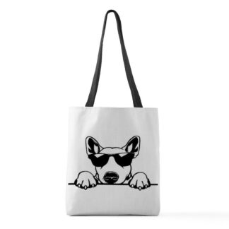 PEEKING BULL TERRIER Medium Tote Bag