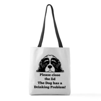 CAVALIER KING CHARLES TOILET DRINKING PROBLEM Medium Tote Bag