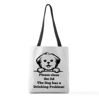 COTON DE TULEAR TOILET DRINKING PROBLEM Medium Tote Bag