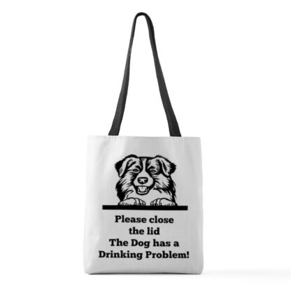 ENGLISH SHEPHERD TOILET DRINKING PROBLEM Medium Tote Bag