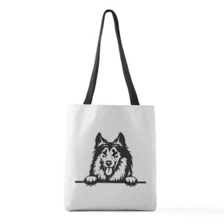 PEEKING COLLIE Medium Tote Bag