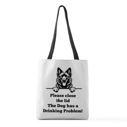 DUTCH SHEPHERD TOILET DRINKING PROBLEM Medium Tote Bag