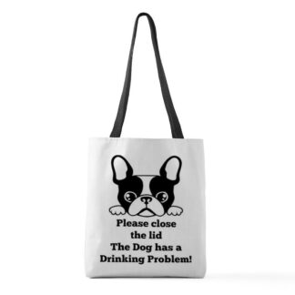 FRENCH BULLDOG TOILET DRINKING PROBLEM Medium Tote Bag