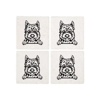 CAIRN TERRIER PEEKING Coasters