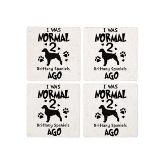 I WAS NORMAL 2 BRITTANY SPANIELS AGO Coasters