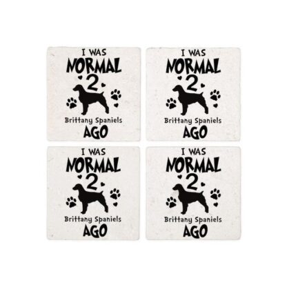 I WAS NORMAL 2 BRITTANY SPANIELS AGO Coasters