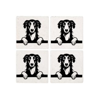 PEEKING BORZOI Coasters